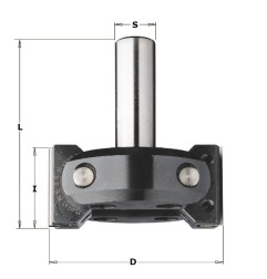 Porte-outils CN multipente - D : 85 - D max 45° : 102 - l : 39.5 - A : 0°-45° - 0°+90° - L : 92 - S : 20 - Rotation : DROITE