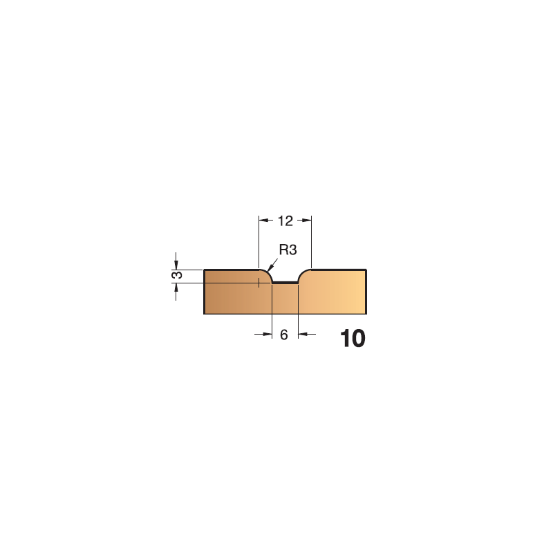 PLAQUETTE POUR P.O 403.1250.00  PROFIL N° 10