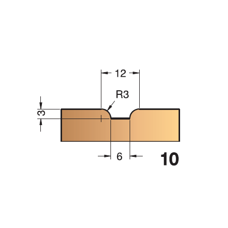 PLAQUETTE POUR P.O 403.1250.00  PROFIL N° 10