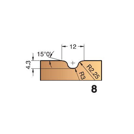 PLAQUETTE POUR P.O 403.1250.00  PROFIL N° 8