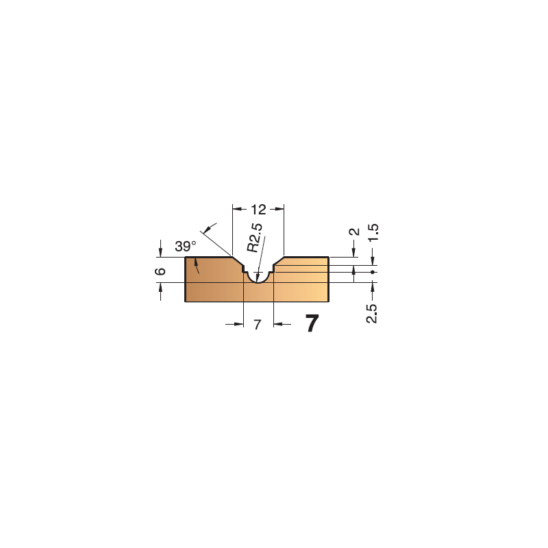 PLAQUETTE POUR P.O 403.1250.00  PROFIL N° 7