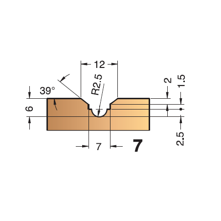 PLAQUETTE POUR P.O 403.1250.00 PROFIL N° 7