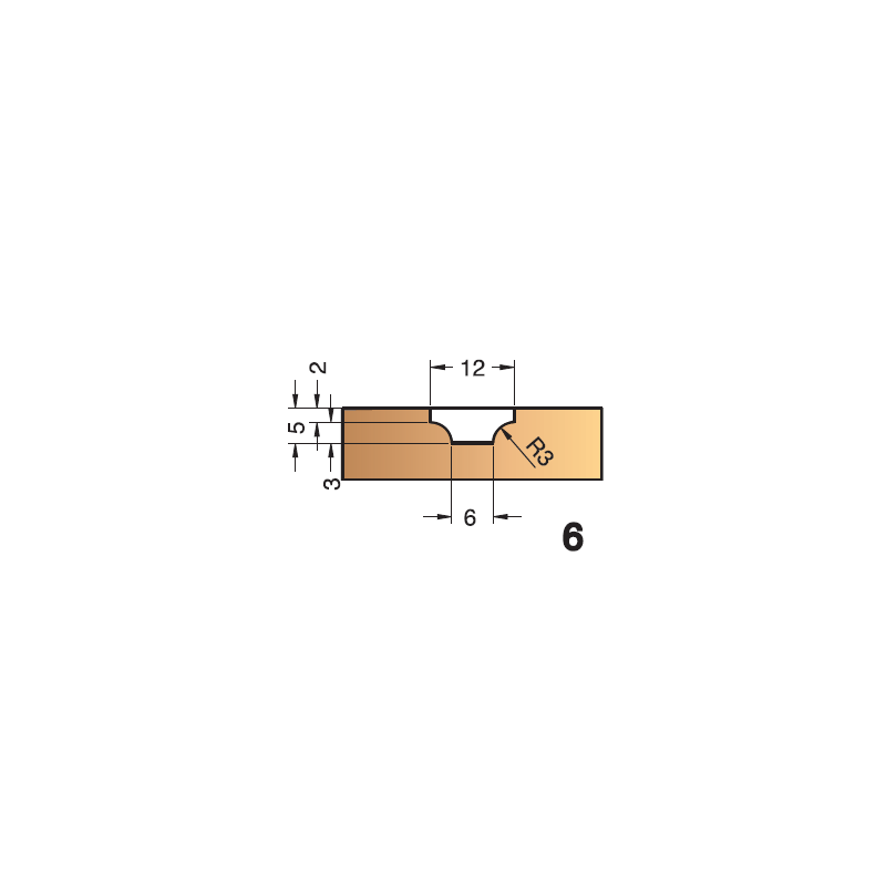 PLAQUETTE POUR P.O 403.1250.00  PROFIL N° 6