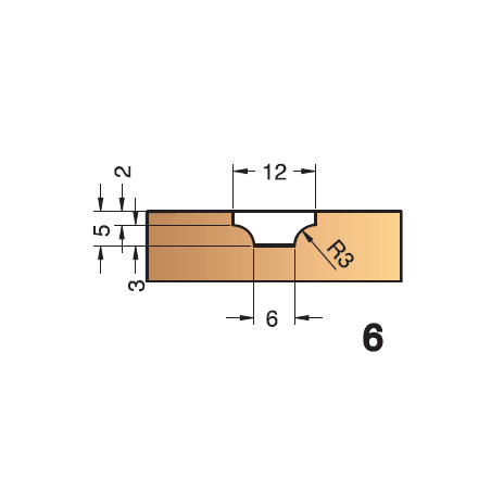 PLAQUETTE POUR P.O 403.1250.00 PROFIL N° 6