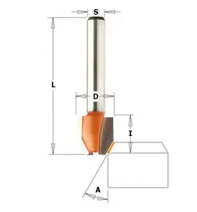 Vente de Fraises à affleurer avec tranchants combinés - A : 0-22° - D : 12 - l : 12.7 - L : 44.5 - S : 6 - Rotation : DROITE CMT