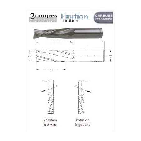 Meche Hm Massif D6X22X60 Z2 Finition Droite Pos ref 7020.0622.00 Leman