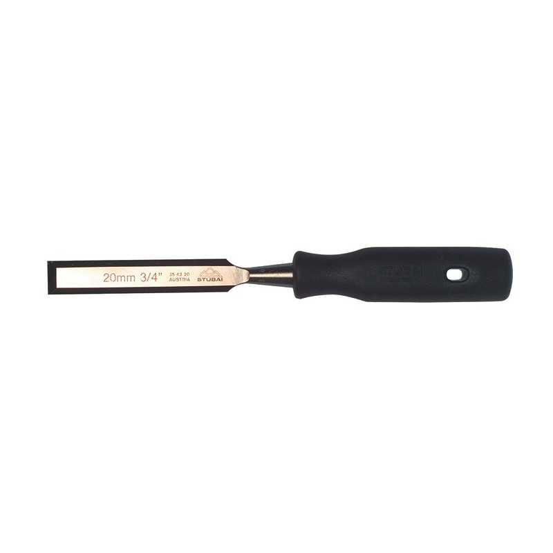 Ciseau menuisier,manche plastique noir      6 mm