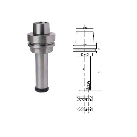 MANDRIN HSK 63 F AVEC ARBRE PORTE-FRAISES DIAM.30X93