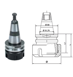 CONE ISO30 COURT PORTE PINCE ER.32