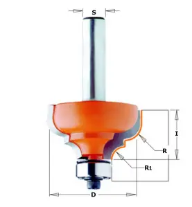 Vente de Fraises pour moulures décoratives avec feuillure - R : 6.4-4.8 - D : 35 - l : 18.5 - S : 6 - Rotation : DROITE CMT, num