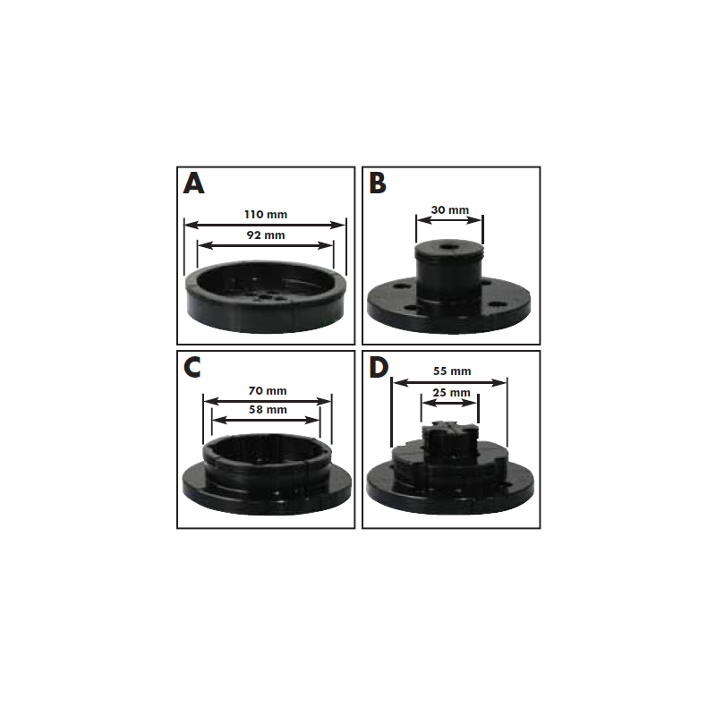 COFFRET TOURNAGE / 4 Mors pour mandrins Filetage M33x 3,5mm