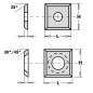 Plaquettes réversibles - 4 tranchants - F1730 - L : 12 - H : 12 - K : 1.5 - A : 35° Plaquettes réversibles - 4 tranchants - F1730 - L : 12 - H : 12 - K : 1.5 - A : 35°