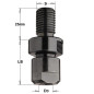 796 - Mandrins portefraises - S : M16x2 - B : 10 - 12 -12.7 - LB : 38