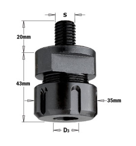 Vente de 796 - Mandrins porte-fraise pour pinces ER20 pour toupies - S : M16X2  - B : 3-12.7  - L : 43 CMT, numéro 2960 / cmt_79
