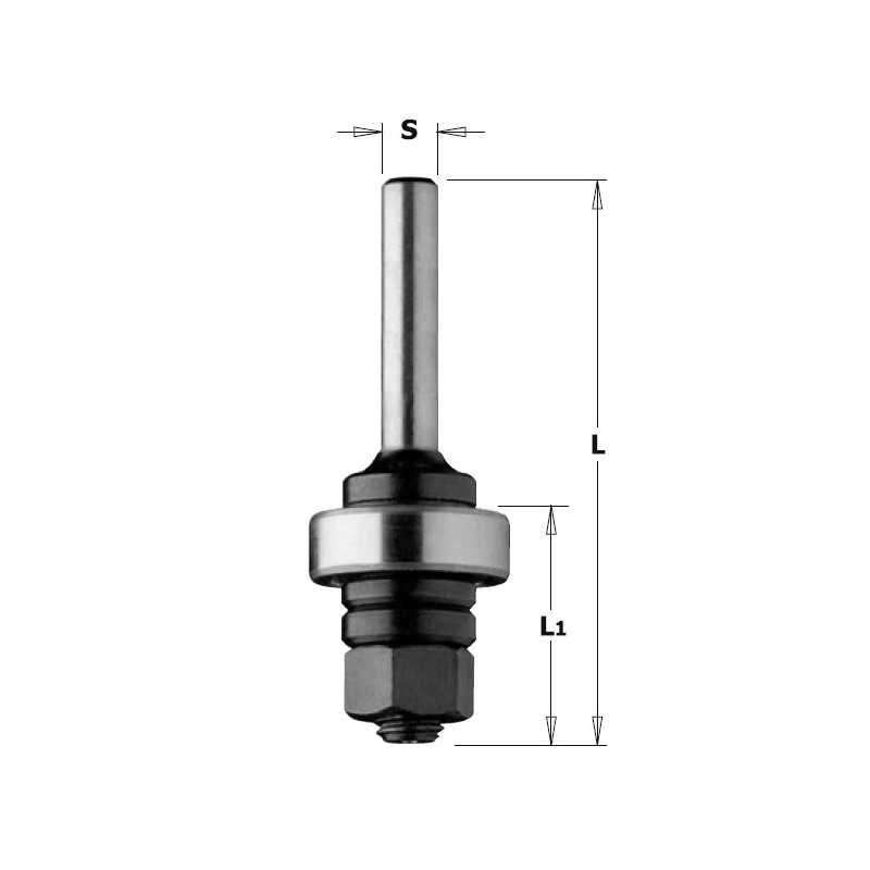 Arbres porte-fraise pour fraises disque 822 - Avec roulement - D : - - LB : 26 - L : 61 - S : 6.35 - Rotation : DROITE