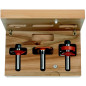 Coffrets de 3 fraises pour le logement de joints portes en verre - S : 12.7 - Rotation : DROITE