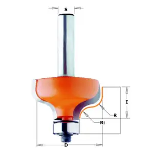 Vente de Fraises pour moulures décoratives - R : 6.4 - D : 38.1 - l : 18 - S : 12.7 - Rotation : DROITE CMT, numéro 3199 / cmt_8