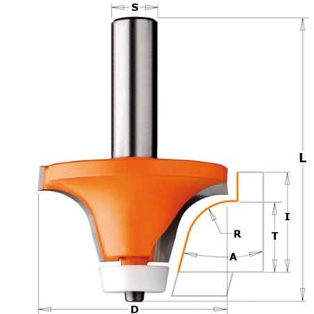 Fraise quart de rond pour materiaux composite
a15° d50.8 t119 i25.4 s12.7
ref 86660111