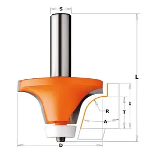 Vente de Fraise quart de rond pour materiaux composite a15° d50.8 t119 i25.4 s12.7 ref 86660111 CMT, numéro 3204 / cmt_86660111 