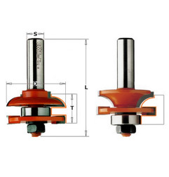 Jeux de fraises pour joints profil/contre-profil - Profil A - D : 44.4 - L : 71 - T1 : 18 - 22 - S : 12.7 - Rotation : DROITE