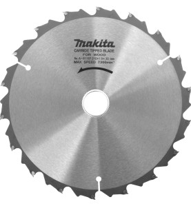 Vente de Lame carb 210-25(30)-18d bois acc.makita, numéro 23837 / makita-accessoires_A-81767 à 45,56 €HT soit 54,67 €TTC. 