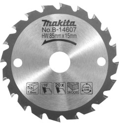 Vente de Lame carbure 85mm-15-20d hs300 acc.makita, numéro 23841 / makita-accessoires_B-14607 à 23,84 €HT soit 28,61 €TTC. 