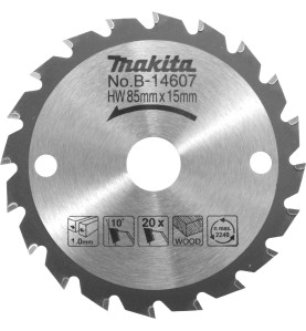 Vente de Lame carbure 85mm-15-20d hs300 acc.makita, numéro 23841 / makita-accessoires_B-14607 à 23,84 €HT soit 28,61 €TTC. 