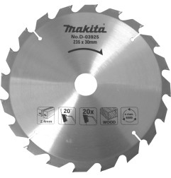 Vente de Lame carb 165-20-10d bois acc.makita, numéro 24005 / makita-accessoires_D-03327 à 20,50 €HT soit 24,60 €TTC. 