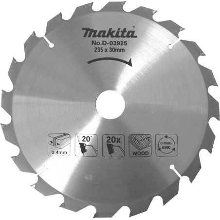 Vente de Lame carb 235-30-48d bois acc.makita, numéro 24010 / makita-accessoires_D-03931 à 45,56 €HT soit 54,67 €TTC. 