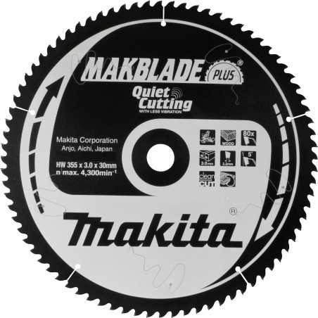 Vente de Lame carb 355-30-80d ls1440 acc.makita, numéro 24027 / makita-accessoires_B-08741 à 132,56 €HT soit 159,07 €TTC. 