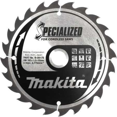 Vente de Lame carbure 165-20 24d bss610 acc.makita, numéro 24033 / makita-accessoires_B-09173 à 38,32 €HT soit 45,98 €TTC. 