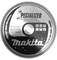 Vente de Lame carb 305-100d inox lc1230 acc.makita, numéro 24034 / makita-accessoires_B-23123 à 365,82 €HT soit 438,98 €TTC. 