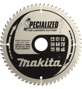Vente de Lame carb 190-60d stratifie acc.makita, numéro 24040 / makita-accessoires_B-29468 à 83,43 €HT soit 100,12 €TTC. 