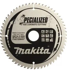 Vente de Lame carb 305-96d stratifie acc.makita, numéro 24043 / makita-accessoires_B-29505 à 154,84 €HT soit 185,81 €TTC. 