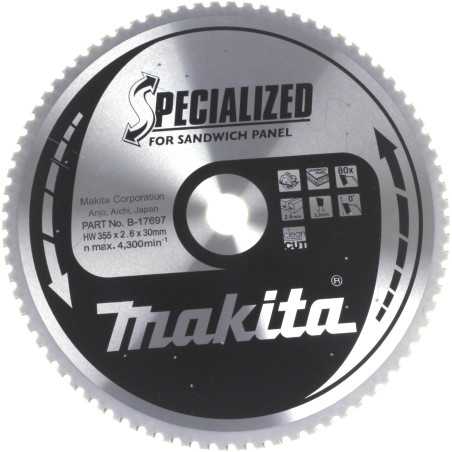 Vente de Lame carb 235-30-50d sandwitch acc.makita, numéro 24090 / makita-accessoires_B-17675 à 132,56 €HT soit 159,07 €TTC. 
