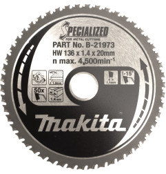 Vente de Lame carbure 136-20-50d bcs550 acc.makita, numéro 24097 / makita-accessoires_B-21973 à 62,27 €HT soit 74,72 €TTC. 