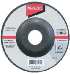 Vente de Meule alu 125x6 a36n 2g acc.makita, numéro 24326 / makita-accessoires_B-17653 à 2,78 €HT soit 3,34 €TTC. 