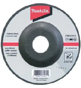 Vente de Meule alu 125x6 a36n 2g acc.makita, numéro 24326 / makita-accessoires_B-17653 à 2,78 €HT soit 3,34 €TTC. 