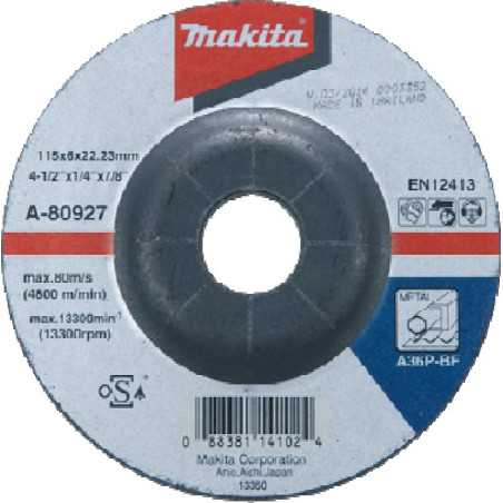 Vente de Meule met 115x6 a36p 2g acc.makita, numéro 24327 / makita-accessoires_A-80927 à 2,12 €HT soit 2,54 €TTC. 