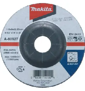 Vente de Meule met 115x6 a36p 2g acc.makita, numéro 24327 / makita-accessoires_A-80927 à 2,12 €HT soit 2,54 €TTC. 