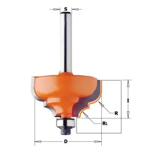 Vente de Fraises pour moulures décoratives avec feuillure - R : 4 - D : 28.7 - l : 13 - S : 8 - Rotation : DROITE CMT, numéro 35