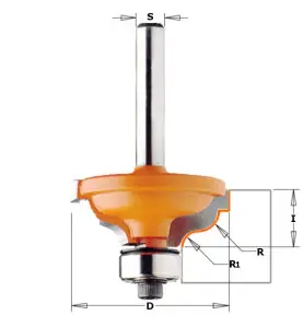 Vente de Fraises pour moulures décoratives avec feuillure - R : 4.8-3.6 - D : 34.2 - l : 13 - S : 8 - Rotation : DROITE CMT, num