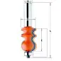 Fraise pour corniches à 2 coupes - Profil A - D : 23.8 - l : 35 - L : 83.8 - S : 12 - Rotation : DROITE