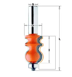 Vente de Fraise pour corniches à 2 coupes - Profil A - D : 23.8 - l : 35 - L : 83.8 - S : 12 - Rotation : DROITE CMT, numéro 355