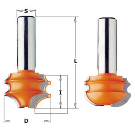 Système de profilage universel CMT - Profil B - D : 31.7 - l : 19 - L : 57.2 - S : 12 - Rotation : DROITE