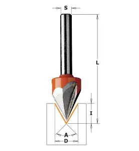 Vente de Fraises à pointe laser (35°) - D : 12.7 - l : 11 - A : 60° - Z : 3 - L : 57.2 - S : 8 - Rotation : DROITE CMT, numéro 3