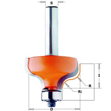 Vente de Fraises pour moulures décoratives - R : 6.4 - D : 38.1 - l : 18 - S : 8 - Rotation : DROITE CMT, numéro 3573 / cmt_9590