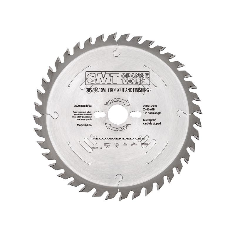 Lame circulaire carbure dia 250 x 2.2 / 3.2 z.60 al 30 + trous combi3