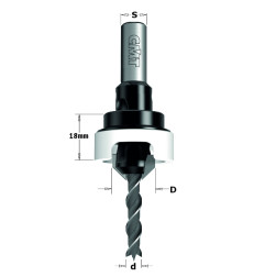 Foret de perçage d3 D12 S8 avec fraisoir 45°