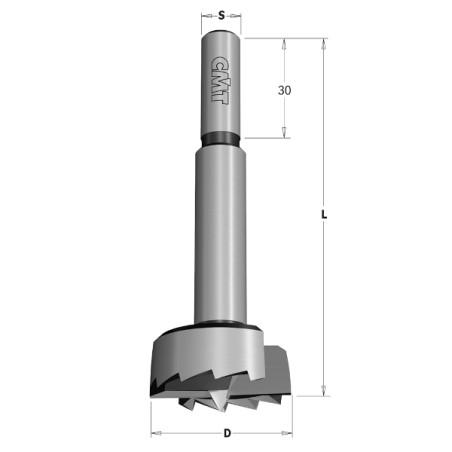 Mèche à façonner à queue cylindrique Forstner 